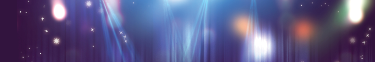 Blue curtains with spot lights shining on them