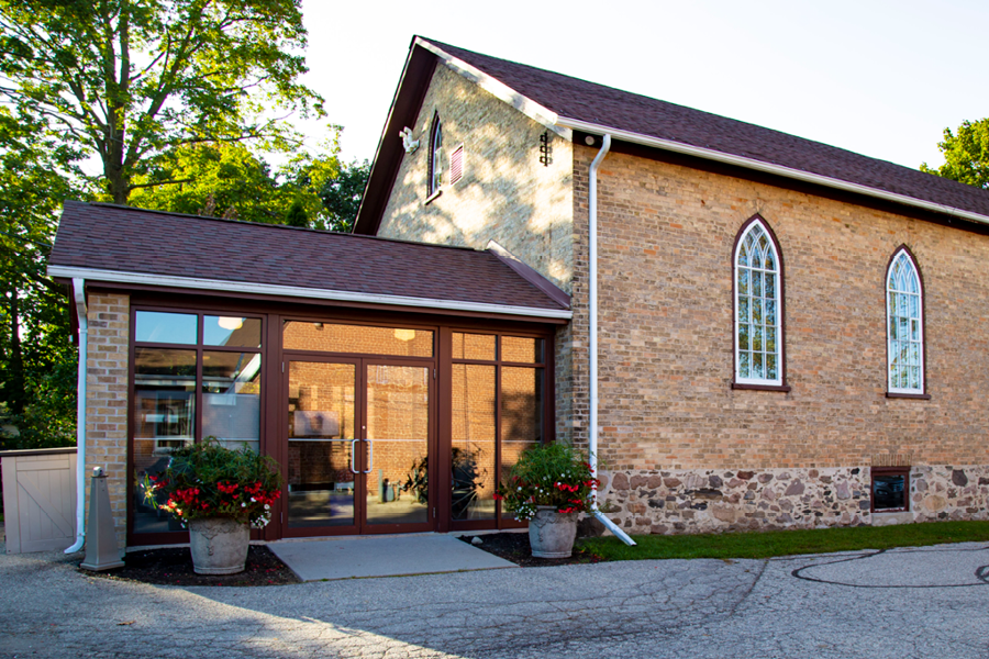 Exterior of the St. Jacobs Schoolhouse Theatre