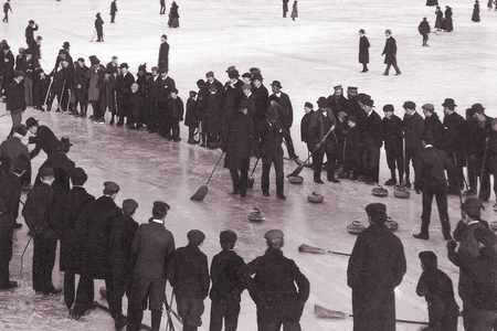 Curling on a lake in Dartmouth, Nova Scotia, ca. 1897