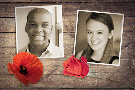 Montage showing Dante Jemmott and Ellen Denny from Mary’s Wedding.<
