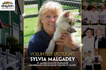 Sylvia Malgadey with a rescued wolf cub at Wildlife Haven Waterloo.