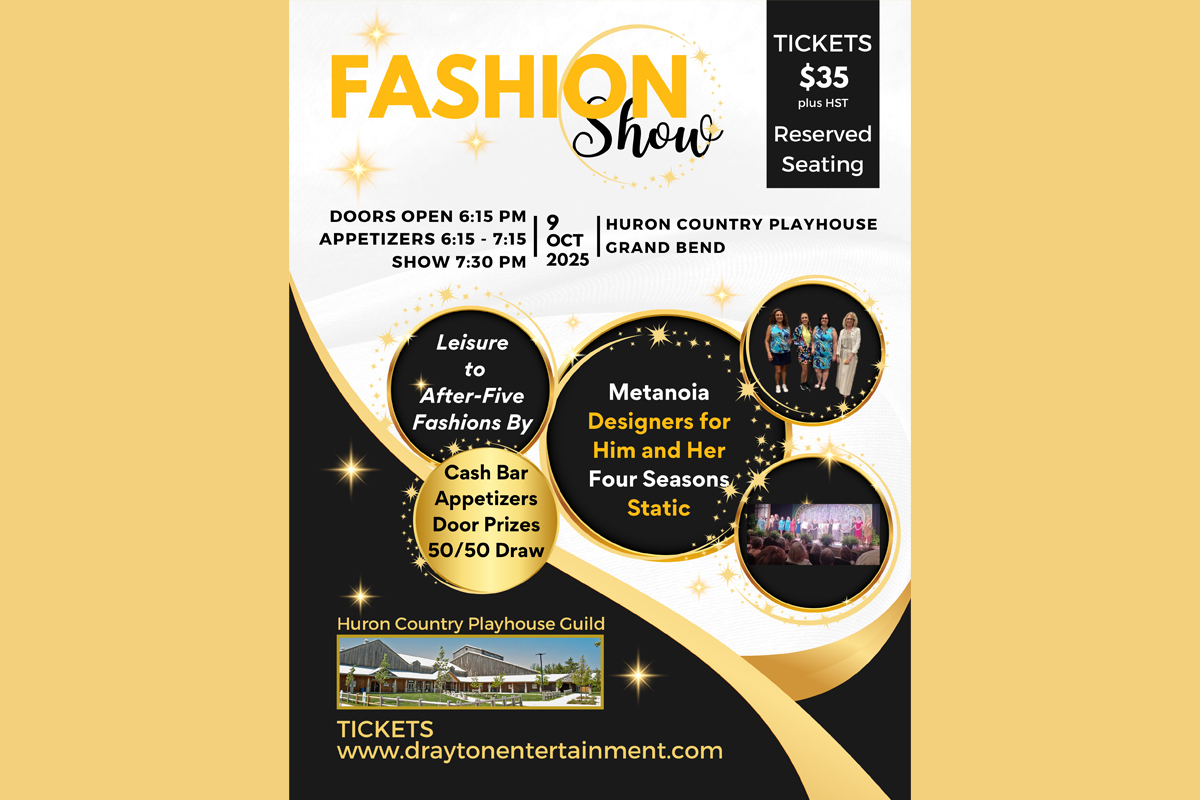 Promotional Poster for the Huron Country Playhouse Guild Spring Fashion Show