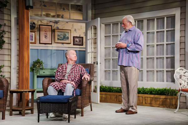 Terry Barna and Lee MacDougall in Jonas & Barry in the Home, Drayton Entertainment, 2026 Season. Directed by David Nairn; Set Design by Beckie Morris; Costume Design by Joanna Lee; Lighting Design by Lyle Franklin; Stage Manager Paula Stewart; Apprentice Stage Manager Madie Bennett; Photography by Cassidy Clemmer.