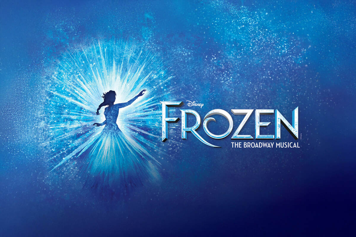 Blockbuster Broadway Musical appears in bold silver letters against a dark blue starry background, illuminated by a soft spotlight that creates a theatrical, Broadway-inspired atmosphere.