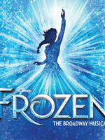 Blockbuster Broadway Musical appears in bold silver letters against a dark blue starry background, illuminated by a soft spotlight that creates a theatrical, Broadway-inspired atmosphere.